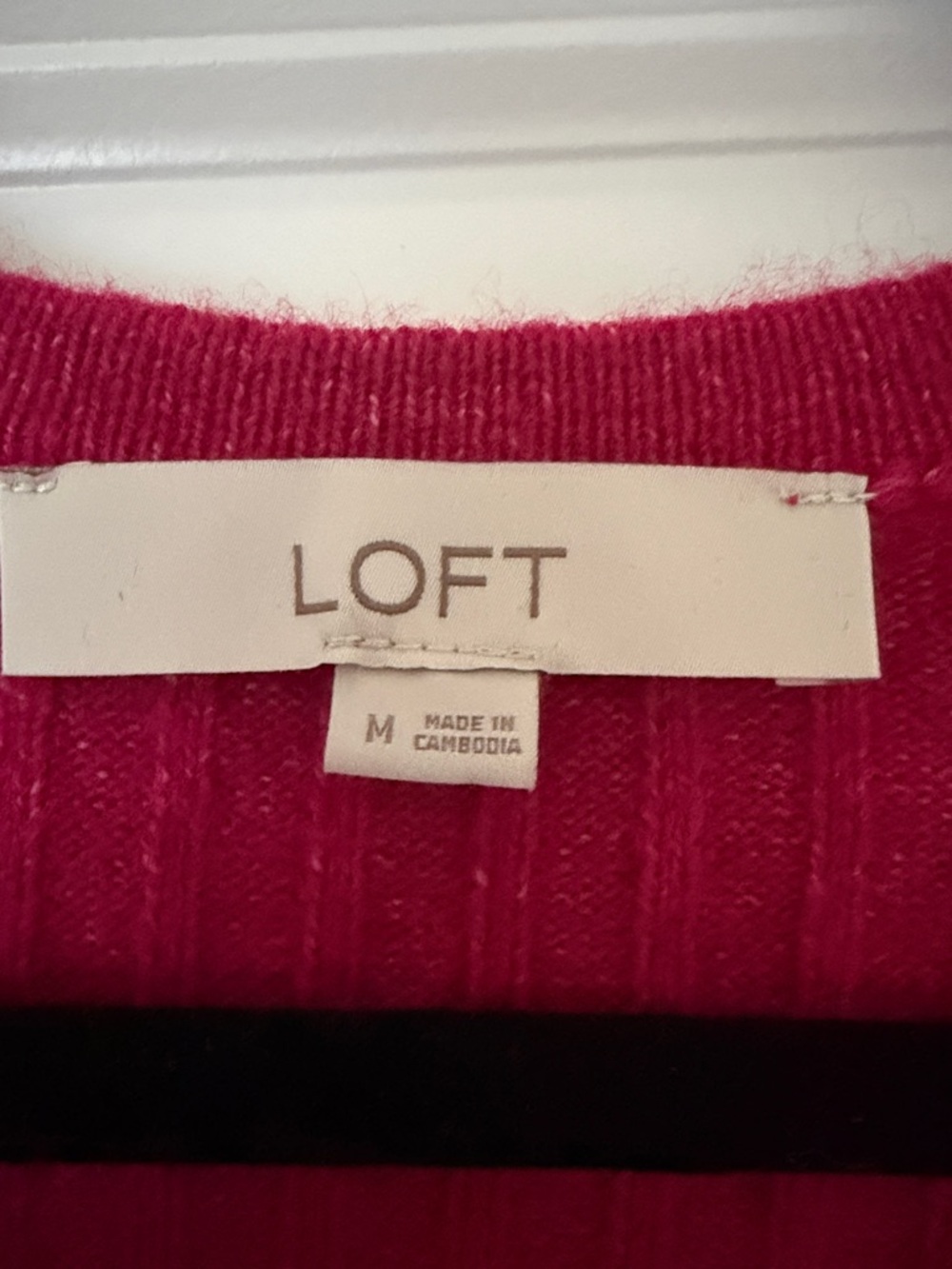 LOFT Fuchsia Ribbed Wrap Cardigan - Picture 2 of 4